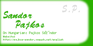 sandor pajkos business card